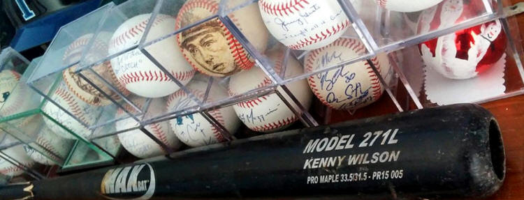 Mets Game Used Baseball Memorabilia display