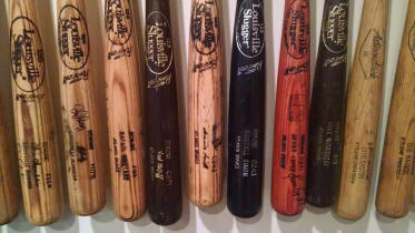 Tampa Bay Rays Game Used baseball bat collection display