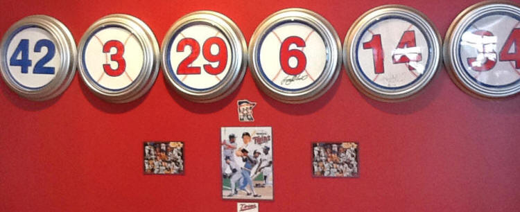 Twins Cardinals Baseball Memorabilia display room