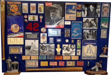 Jackie Robinnson Collectors Showcase Baseball Memorabilia Room