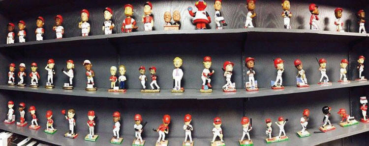 Cincinnati Reds figurine collection display