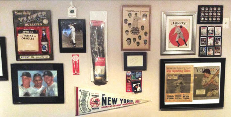 Mickey Mantle Yankees baseball memorabilia display room