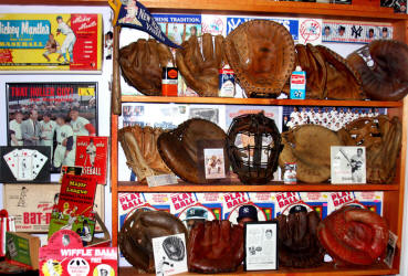 Vintage Baseball Glove Collection Display