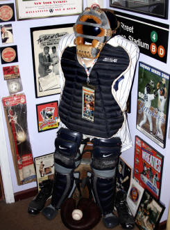 Baseball Memorabilia Catchers Gear Collection Dispaly