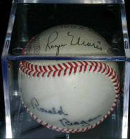 Roger Maris Ronald Regan autographed baseball