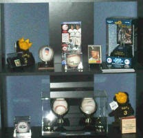 Autographed baseballs room display