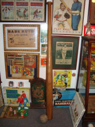 Vintage baseball games display