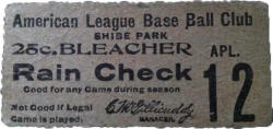 April 12, 1909 Shibe Park Opening Day Ticket