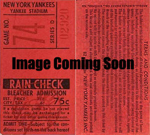 1962 Yankees Bleacher stub