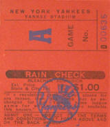 1973 Bleacher Ticket Stub Game A