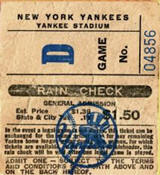 1976 Yankees General Admission Game No. D