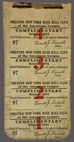 1912 Hew York Highlanders Ticket Book