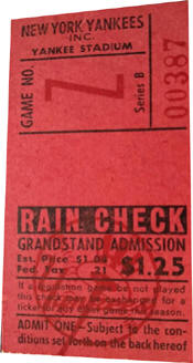 1953 Yankees Game No. Z Grandstand Ticket Stub