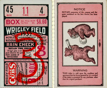 1932 World Series Game 3 Babe Ruth "Called Shot" Ticket Stub