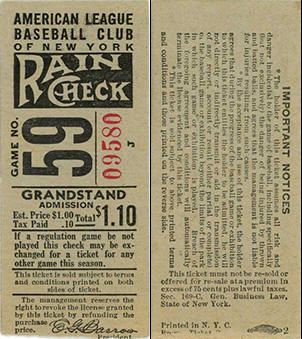 1941 GrandStand Ticket Stub