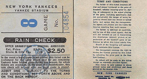 1978 Yankees General Admission Ticket Stub