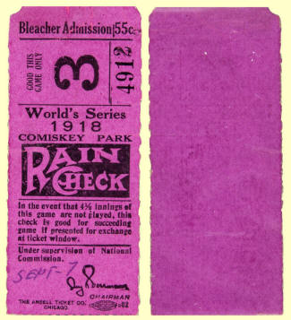 1918 World Series Ticket Stub