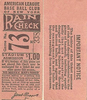 1929 Yankees Stadium Tickket Stub