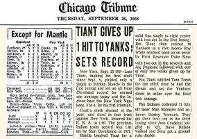 Sept. 25, 1968 Indians vs. Yankees Box Score
