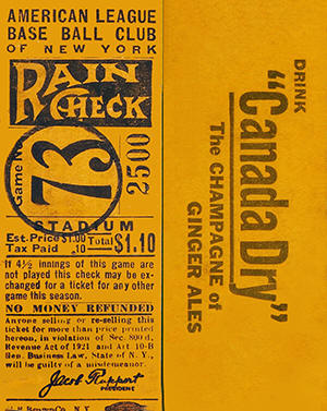 1923 Yankees Stadium Admission Ticket Stub