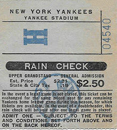 1979 Yankees General Admission Ticket Stub