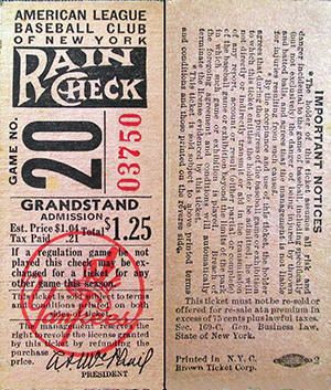 1946 Yankees ticket stub