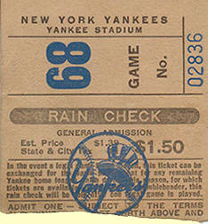 1976 Yankees General Admission Ticket Stub