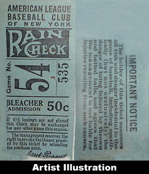 1930 Yankees Bleacher Ticket Stub