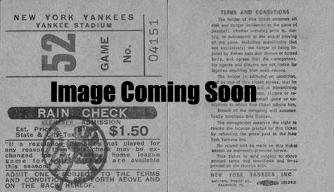 1977 Yankees Bleacher Stub