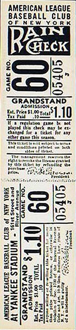 1941 Yankees Full Grandstand Ticket