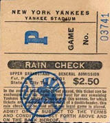 1978 Yankees General Admission Game No. P