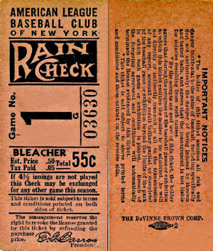 1939 Yankees Bleacher Ticket Stub