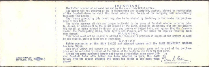 1969 World Series Full Ticket Shea Stadium