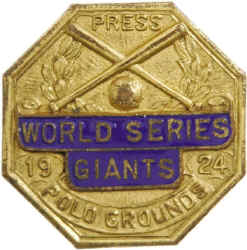 New York Giants 1924 World Series Press pin