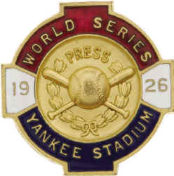 New York Yankees 1926 World Series Press Pin