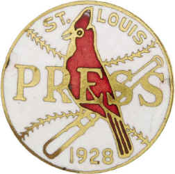 St. Louis Cardinals 1928 World Series Press Pin