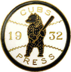 1932 Chicago Cubs World Series Press Pin