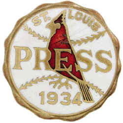 St. Louis Cardinals 1934 World Series Press Pin