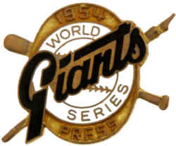 New York Giants 1954 World Series Press Pin