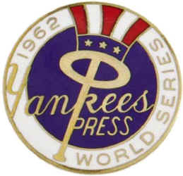 New York Yankees 1962 World Series Press Pin