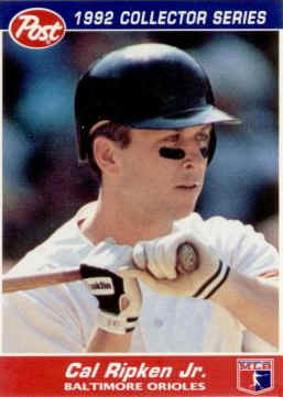 1992 Post baseball Card 9 Cal Ripken Jr.