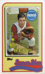 1989 Topps Baseball Talk card 14 Johnny Bench