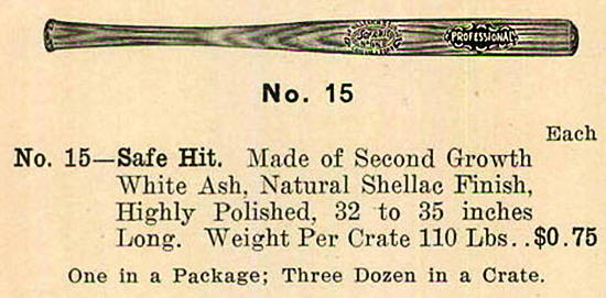 1914 Hillerich & Bradsby Safe Hit baseball bat