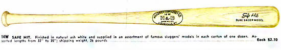 1960 H&B Safe Hit Baseball bat