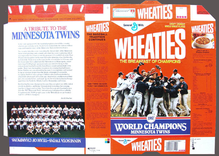 Minnesota Twins Wheaties FRIDGE MAGNET cereal box baseball 