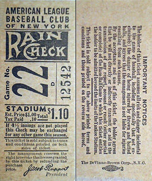 1936 Stadium Ticket Stub