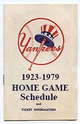 1923-1979 New York Yankees Home Game Schedule